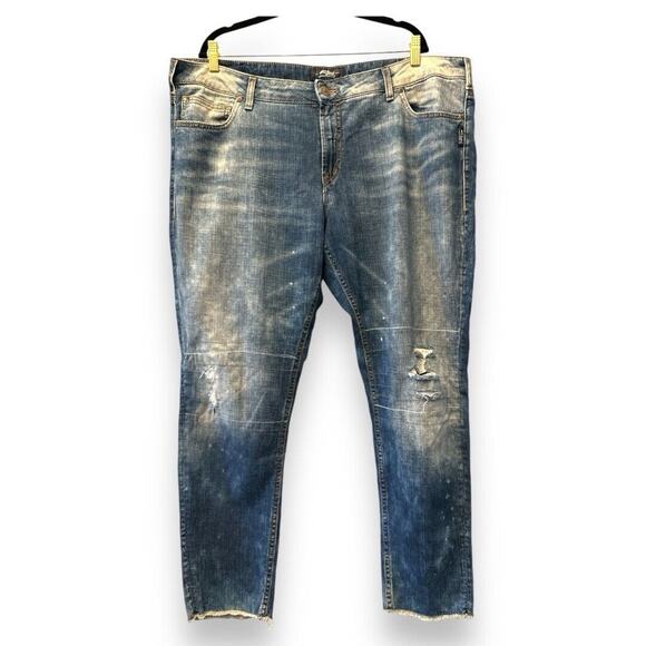 Silver Jeans Girlfriend‎ Cropped Jeans Capris Plus Size 24W L27 - Picture 1 of 16